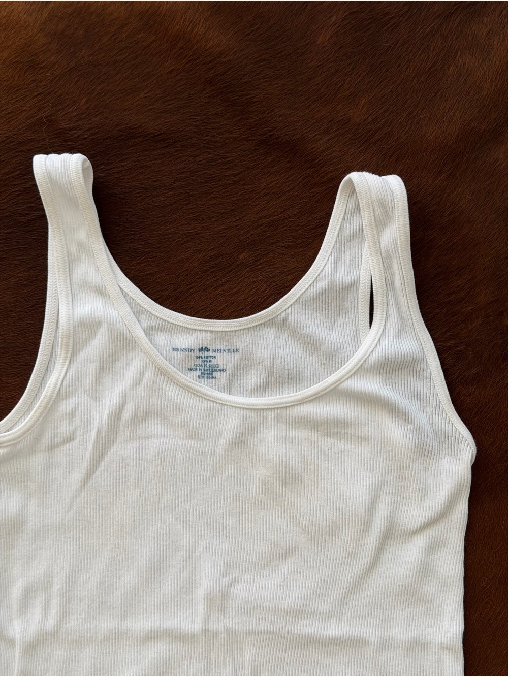 Brandy Melville white ribbed tank one size - Picture 2 of 2